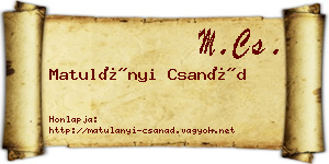 Matulányi Csanád névjegykártya
